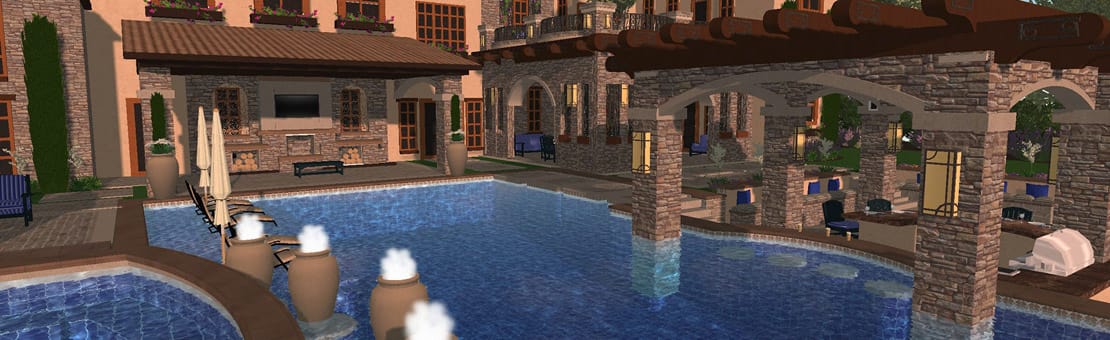 Custom Pool Design 3D Rendering